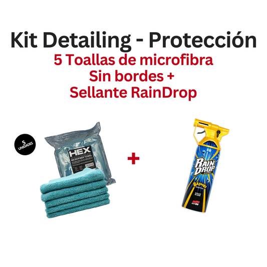Kit Detailing Protección | Rain Drop + 5 Microfibras