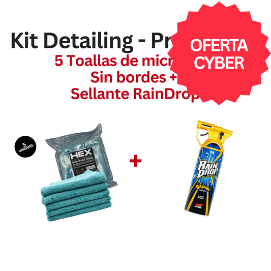 Kit Detailing Protección | Rain Drop + 5 Microfibras